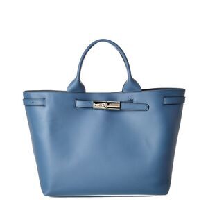 Longchamp Le Smart Leather Tote, Grey